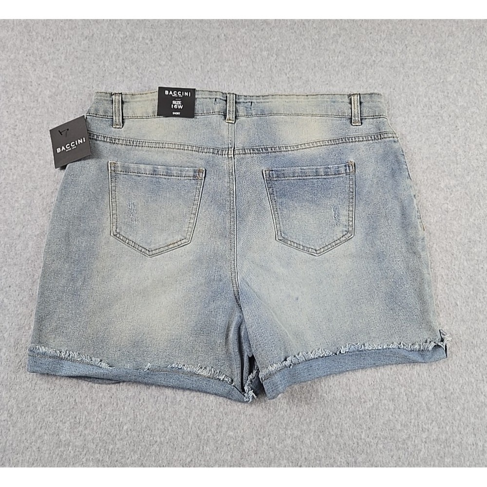 Baccini Womens Size 16 Denim Cut-Off Cuffed Jean Shorts Blue NWT - Picture 3 of 8